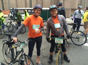 Jennifer Brenneman and Rolando Felix at the charity partner breakfast before the event, caffeine in hand.