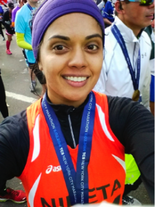 First time marathoner Niketa Kulkarni supported WITNESS in the 2014 marathon.